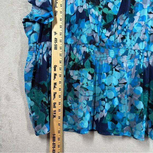 Croft & Barrow Flowy Top Elastic Waist Babydoll Lined Chiffon Plus Sz 3X - Picture 6 of 8